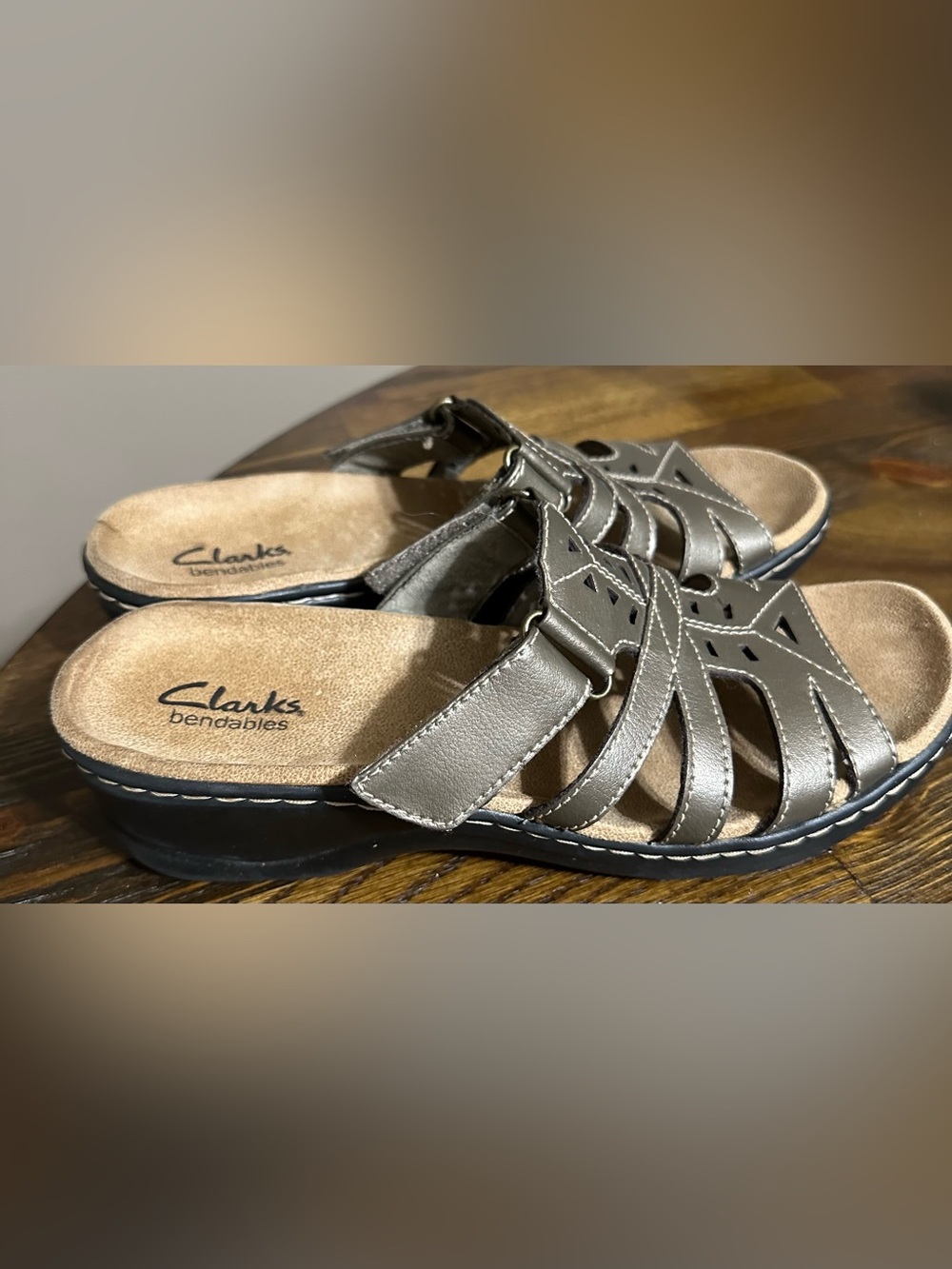 Clarks Women's Metallic Slide Sandals